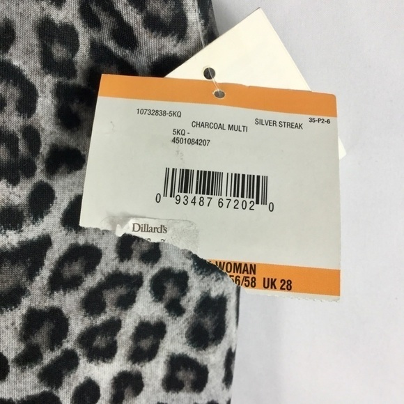 Kasper Silver Streak Animal Print Skirt Size 24W NWT - Picture 7 of 11